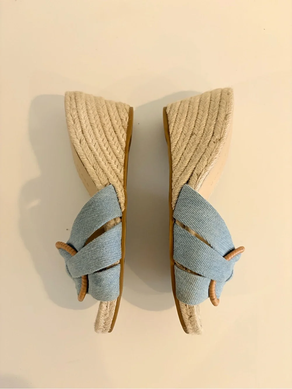 Veronica Beard || Ivy Woven Wedge Espadrille Sandals Denim Blue 5